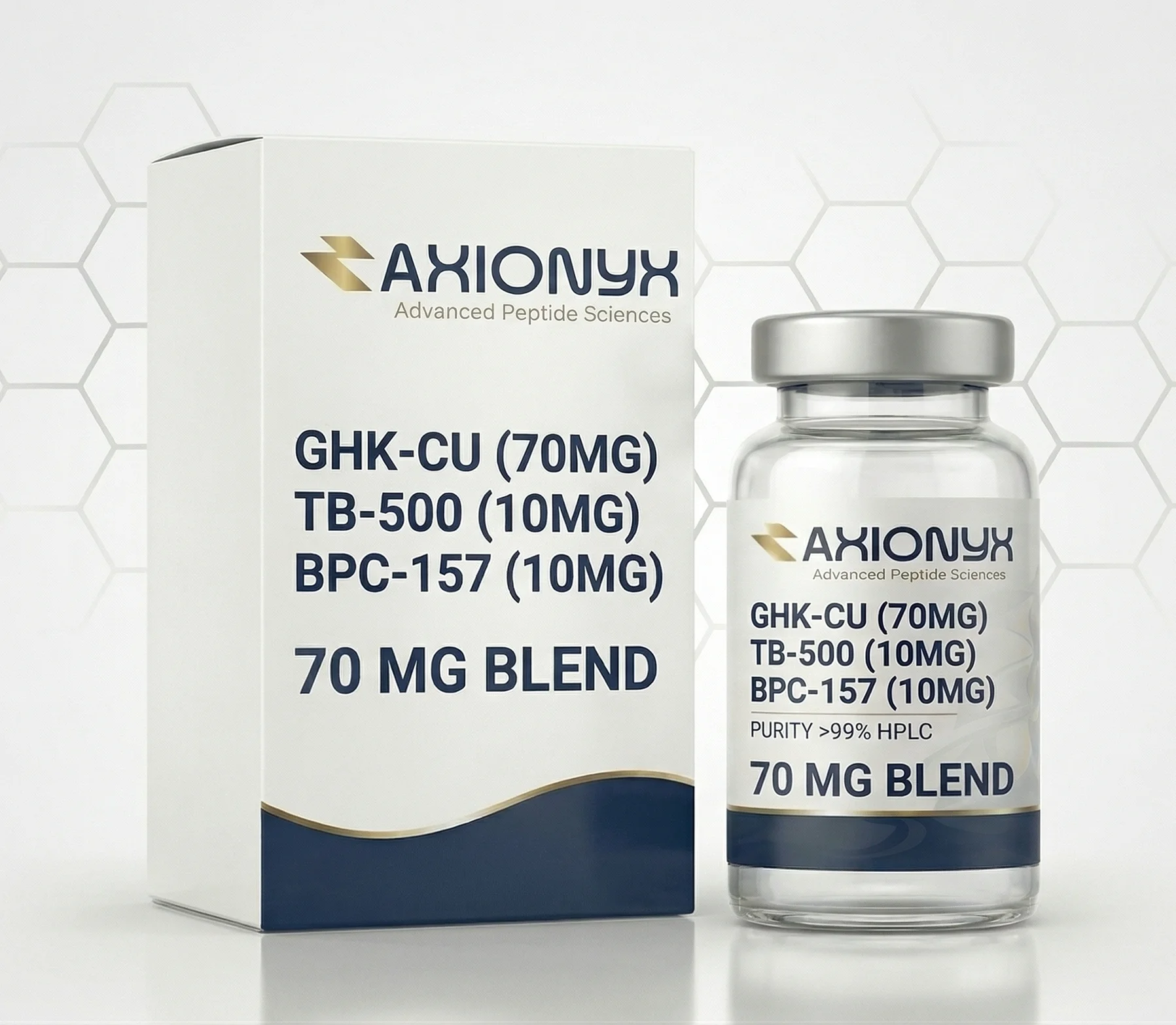 GHK-CU/TB-500/BPC-157 BLEND PEPTIDE “GLOW” 70MG VIAL